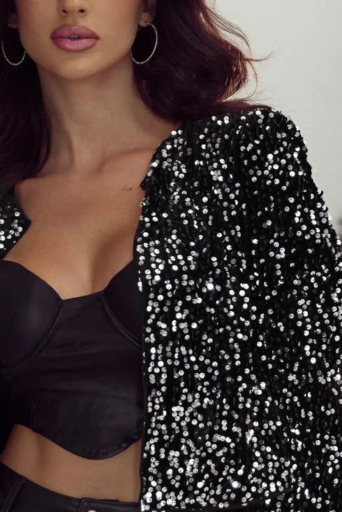 'Nora' Sequin Bomber Jacket - Celes Fashion